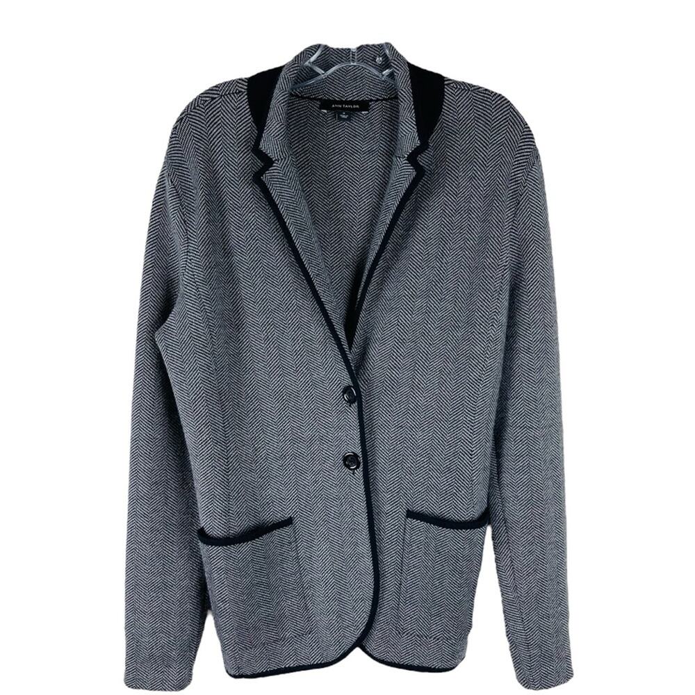 Ann Taylor Gray and Black Blazer